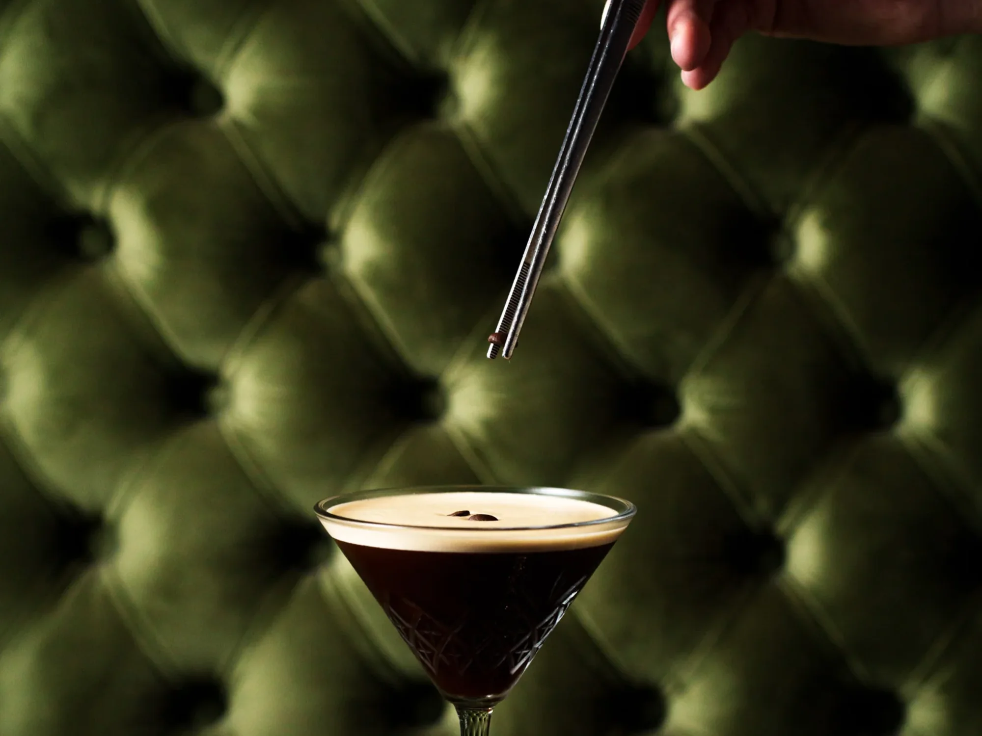 An espresso martini served in the lounge